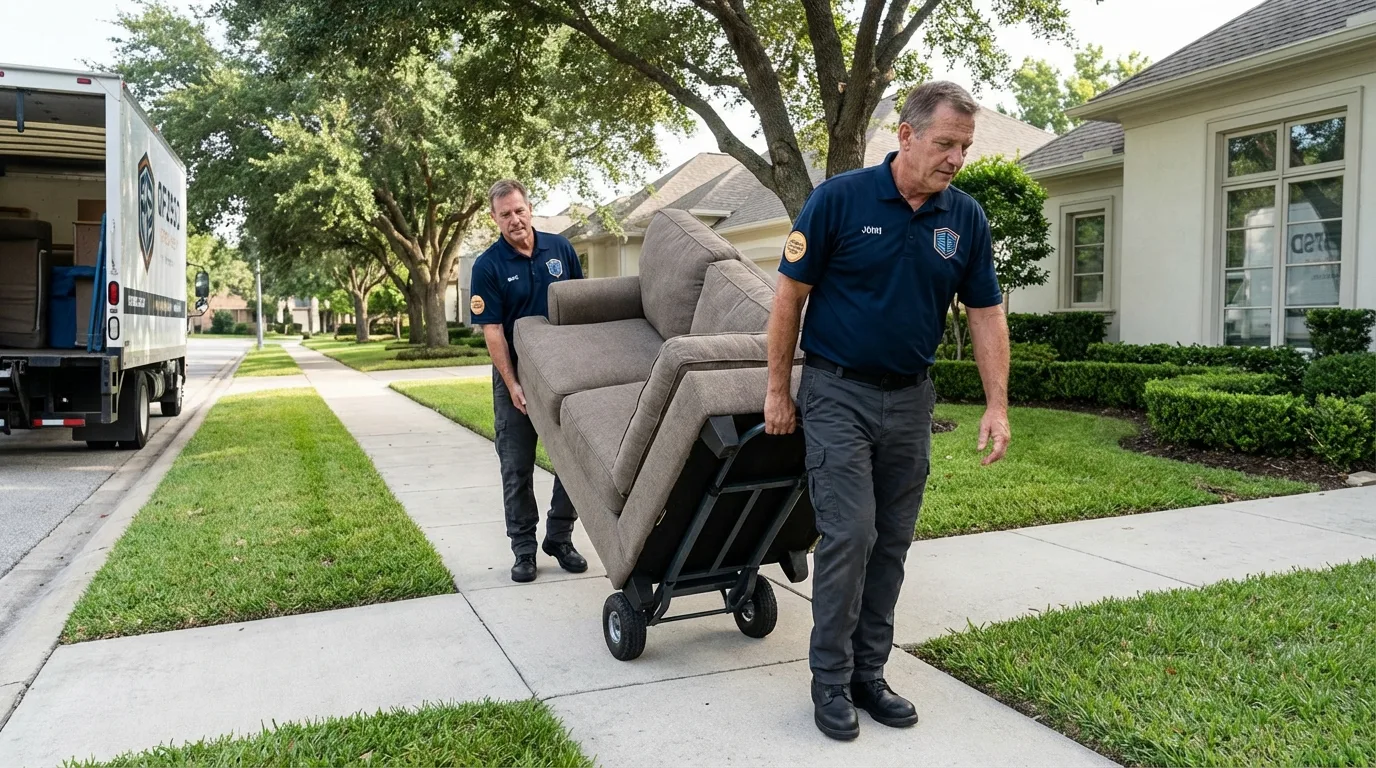 Local residential moving crew loading furniture in Pima, AZ